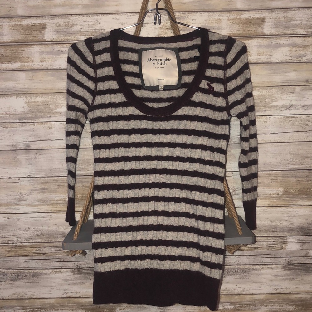 3/4 sleeves sleeves striped sweater shirt